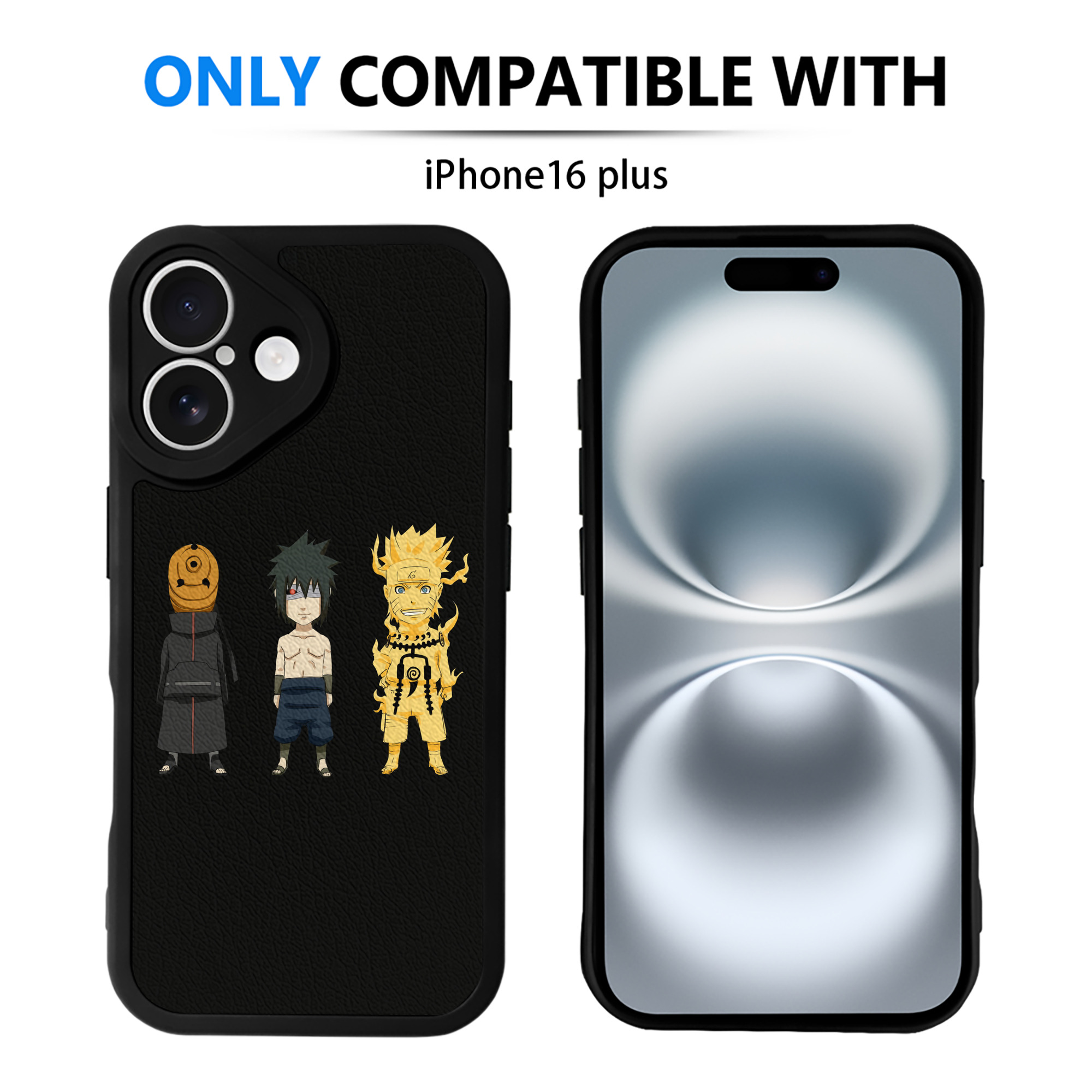 （画像用） NARUTO -ナルト- うちは サスケ Uchiha Sasuke 【iPhone 16シリーズ対応】シリコンスマホケース（レザー調） 材質：シリコン